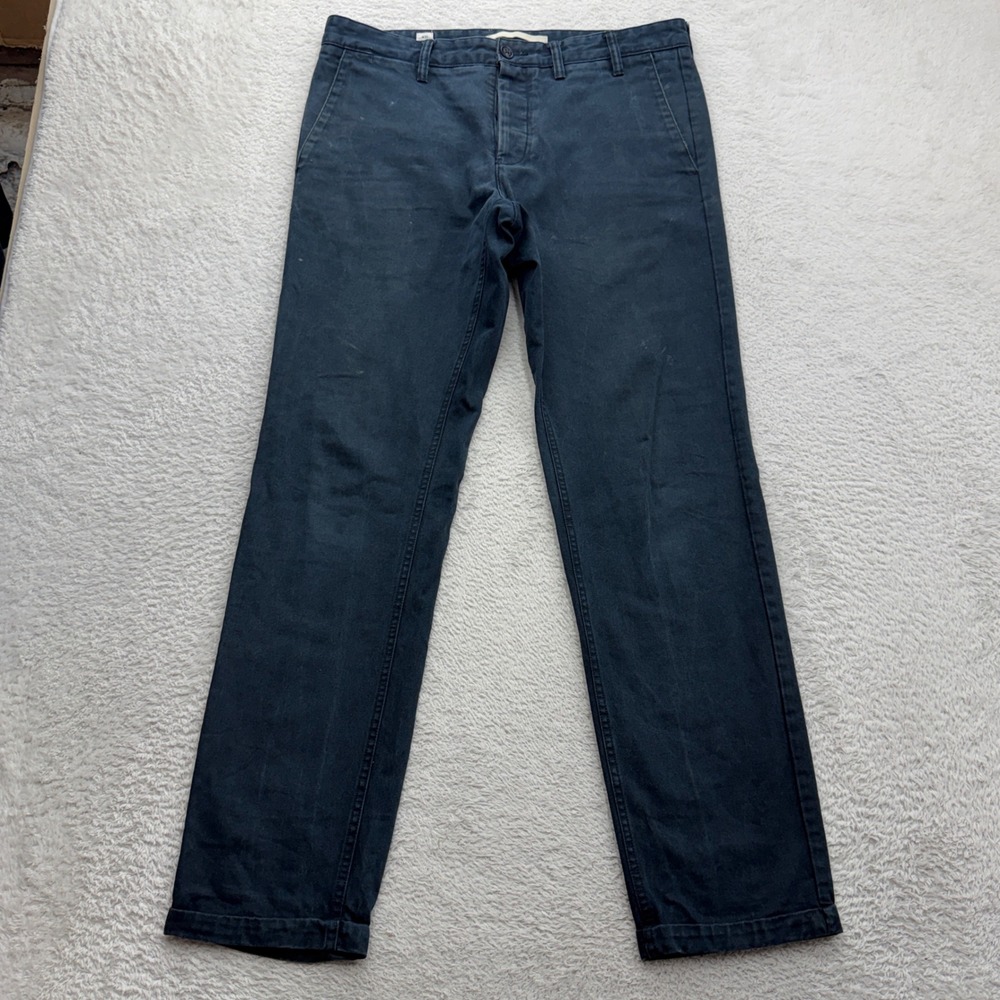 Norse Projects Aros Heavy Navy Blue Cotton Chino Pants Mens 32 Regular N25-0240
